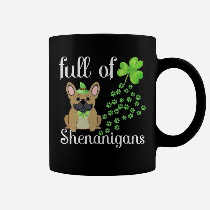 St Patricks Day French Bulldog Dog Shamrocks Green Paw Coffee Mug