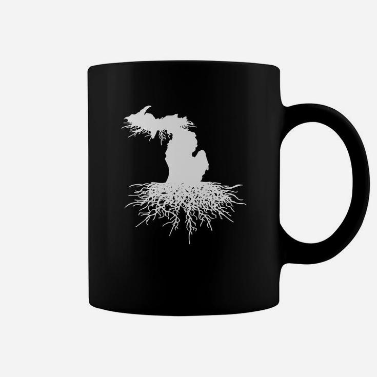 State Of Michigan Rooted Vector Roots Silhouette Coffee Mug