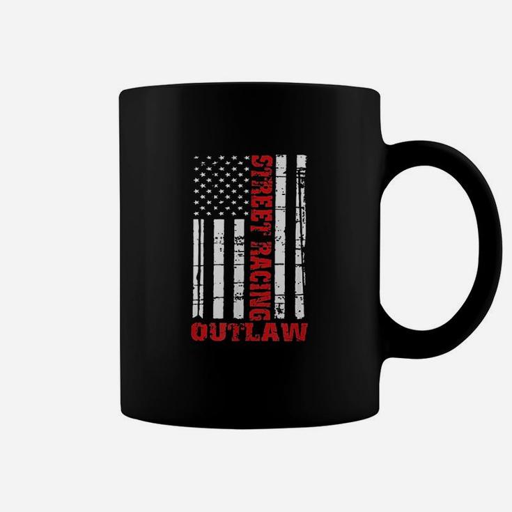 Street Racing Outlaw Flag American Drag Racing Coffee Mug