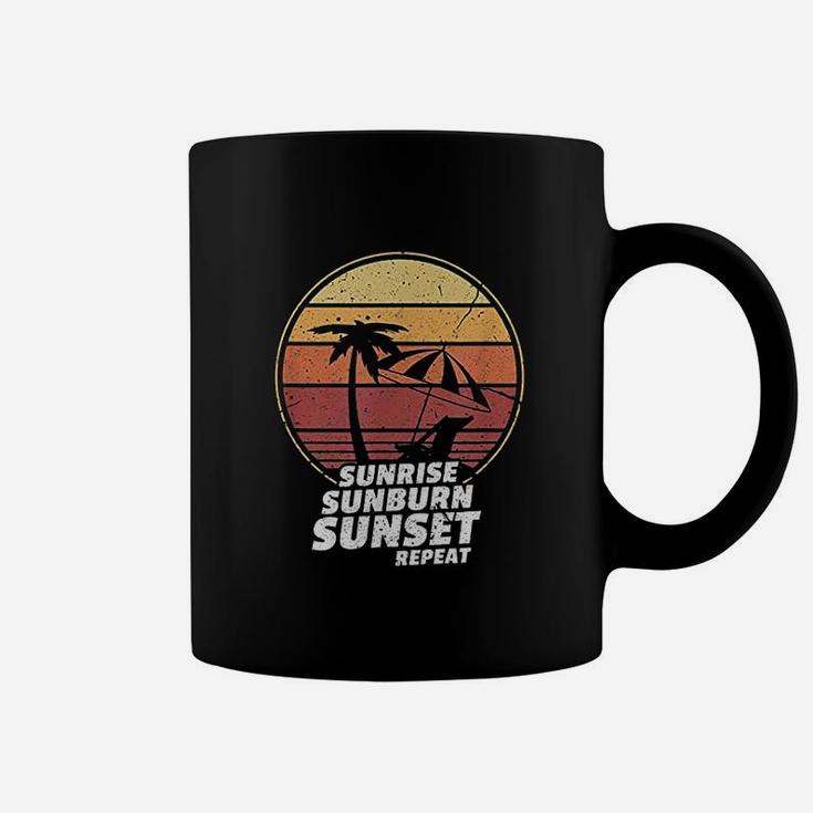 Sunrise Sunburn Sunset Repeat Vintage Vacation Beach Coffee Mug