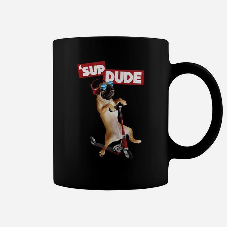 Sup Dude Pug On Scooter Graphic Coffee Mug