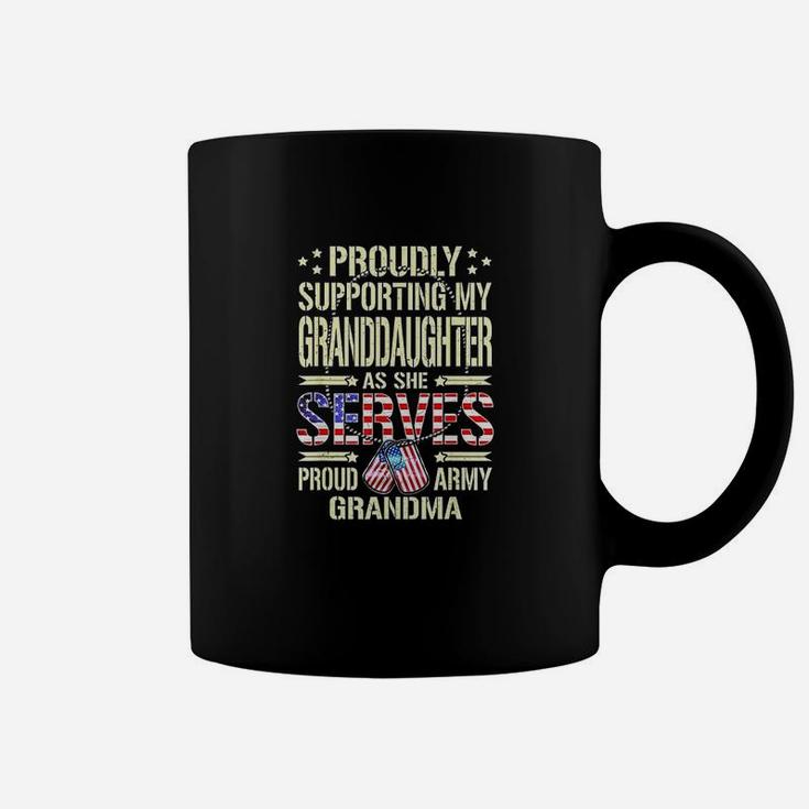 Support My Granddaughter As She Serves Proud Army Grandma Coffee Mug