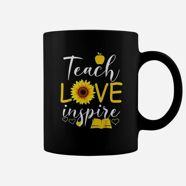 Teach Love Inspire Sunflower Teacher Funny Gift Coffee Mug