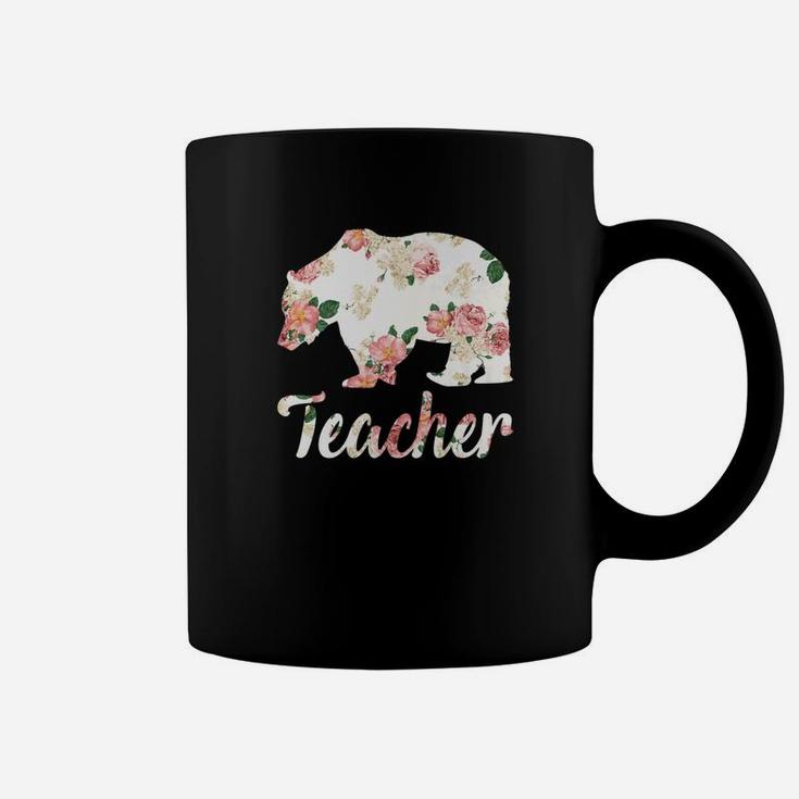 Teacher Bear Floral Family Christmas Matching Gift Coffee Mug