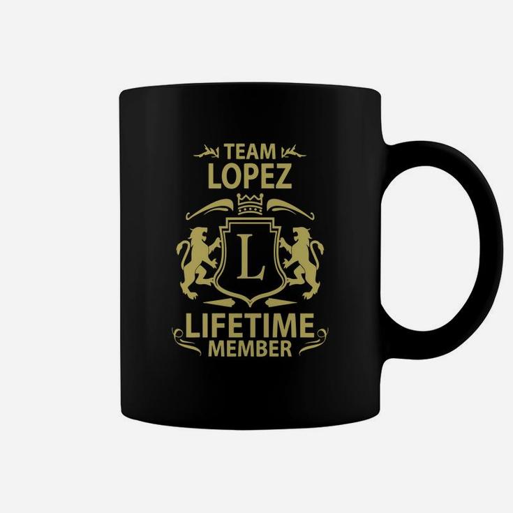 Team Lopez Lifetime Member Family Personalized Last Name Tee Coffee Mug