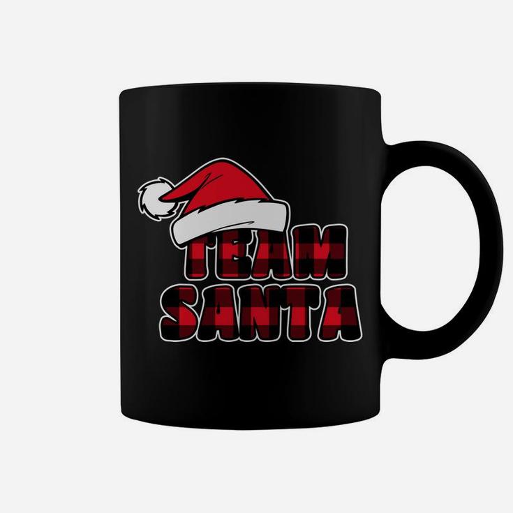 Team Santa Christmas Buffalo Red Plaid Xmas Santa Hat Coffee Mug