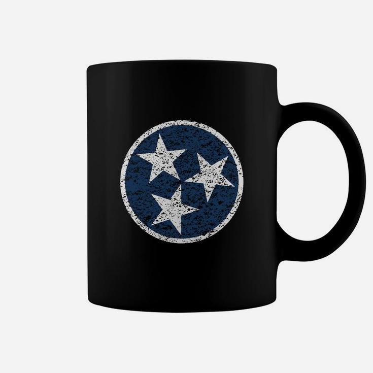 Tennessee Flag Symbol - Blue Distressed T-shirt Coffee Mug