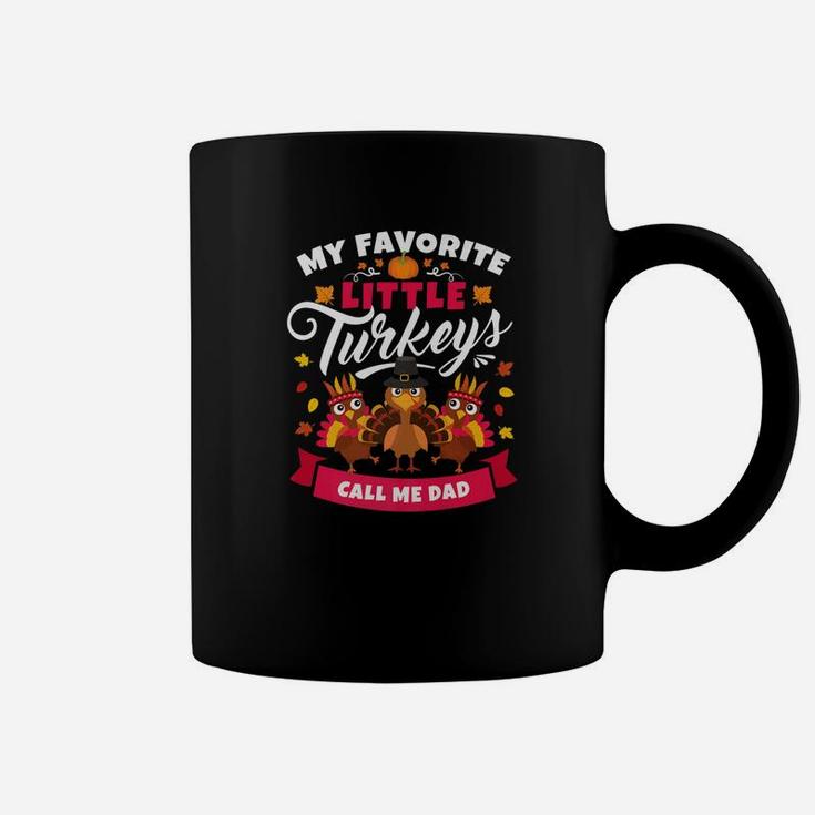Thanksgiving Dad Gift Little Turkeys Coffee Mug