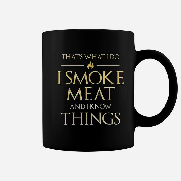 Thats What I Do I Meat And I Know Things Dad Bbq Men Coffee Mug