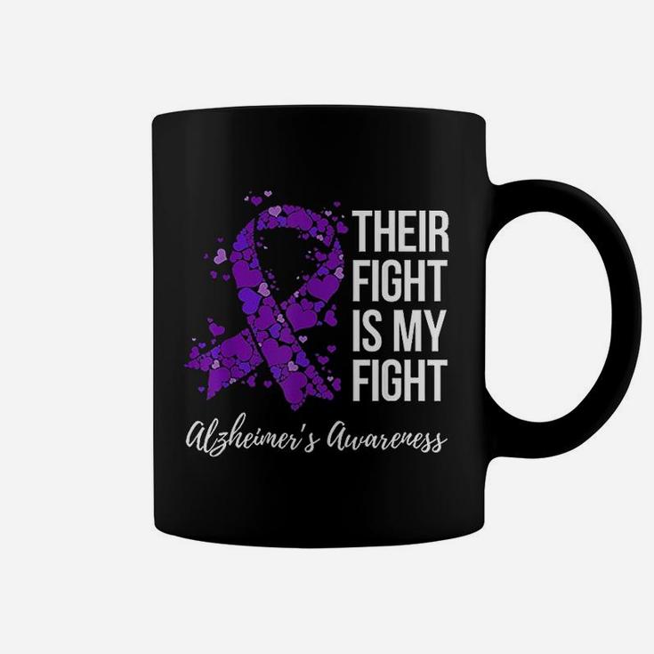 Their Fight Is My Fight Purple Ribbon Alzheimers Awareness Coffee Mug