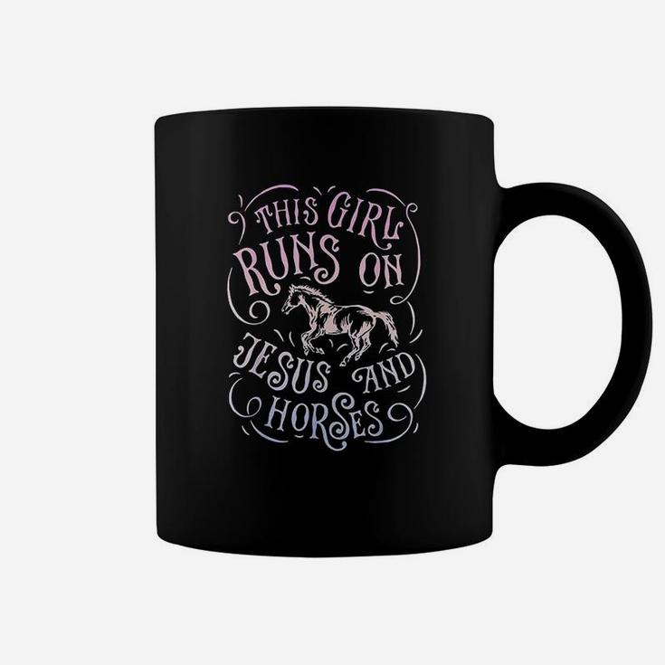 This Girl Runs On And Horses Horse Riding Equestrian Coffee Mug