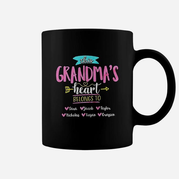 This Grandmas Heart Belongs To Personalized Mom Mama Gigi Coffee Mug