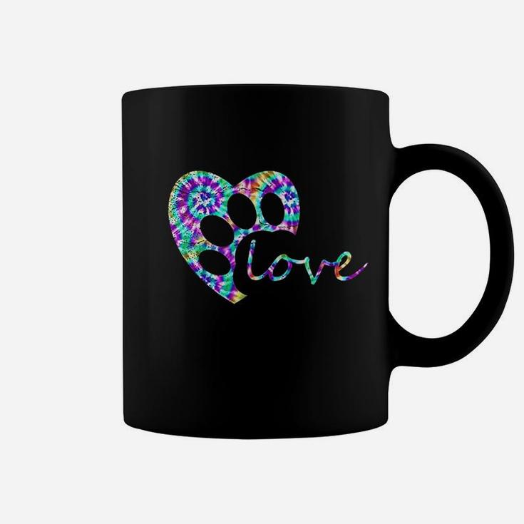 Tie Dye Love Dog Paw Print Animal Coffee Mug
