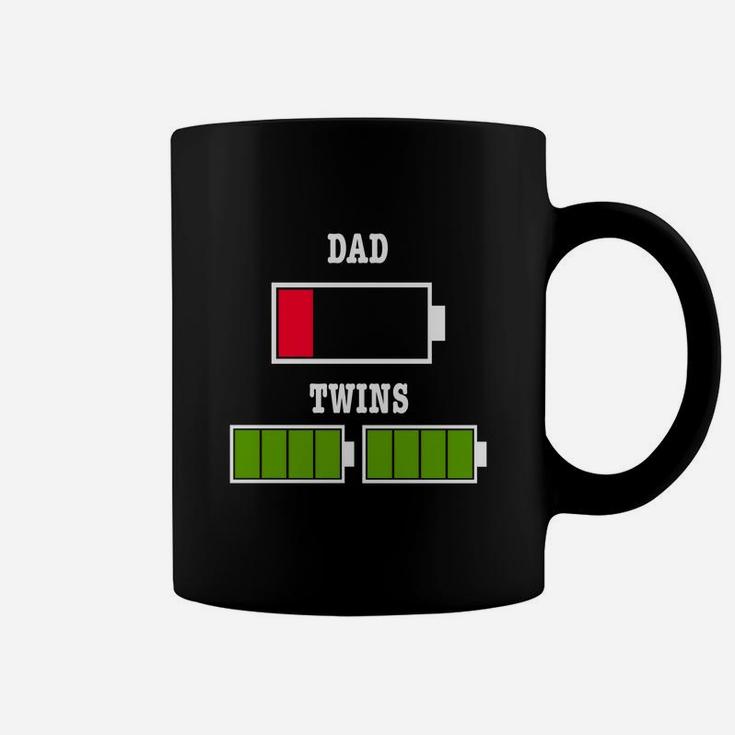 Tired Dad Low Battery Twin Father Fathers Day Xmas Gift Coffee Mug