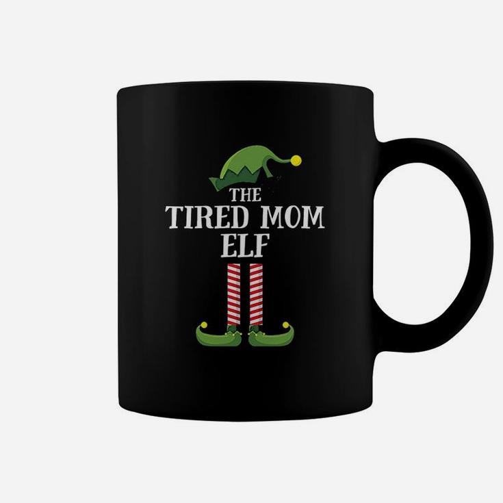 Tired Mom Elf Matching Family Group Christmas Party Pajama Coffee Mug