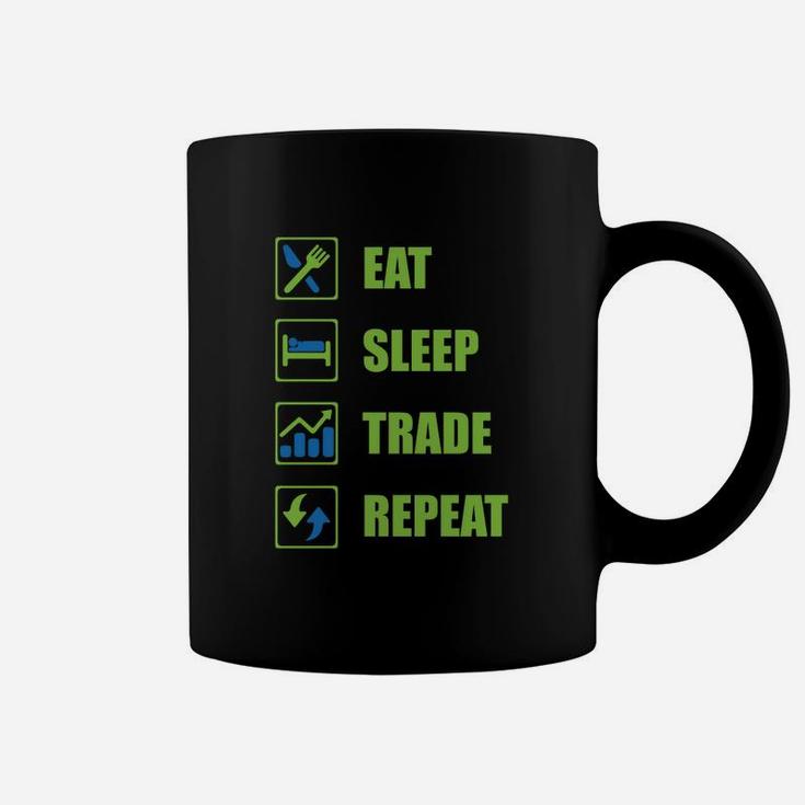 Trader Lifestyle Tassen, Eat Sleep Trade Repeat für Börsenenthusiasten