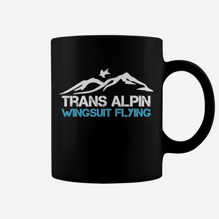Trans Alpin Wingsuit Fliegen Begeistertes Schwarzes Tassen, für Extremsportler