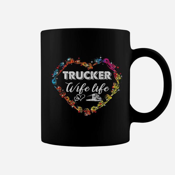 Trucker Wife Life With Trucker Heart Symbol Costume Coffee Mug