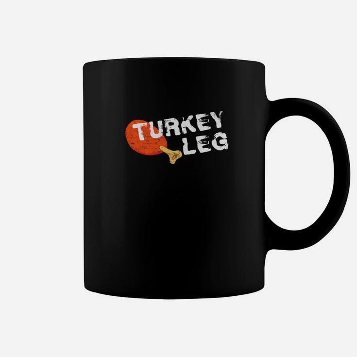 Turkey Leg Distressed Vintage Look Fun Thanksgiving Coffee Mug