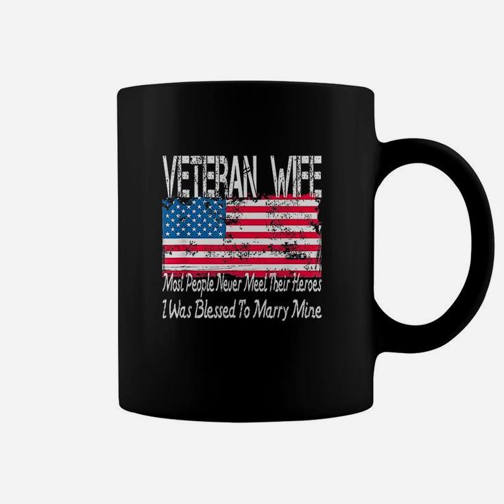 Us Military Veteran Wife Blessed To Marry My Hero Gift Coffee Mug