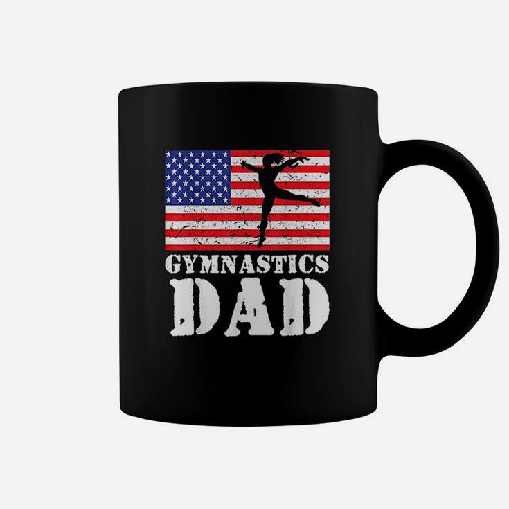 Usa American Distressed Flag Gymnastics Dad Coffee Mug
