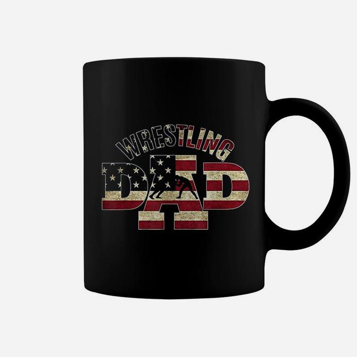 Usa Wrestling Dad Gifts American Flag Wrestle Team Coach Coffee Mug