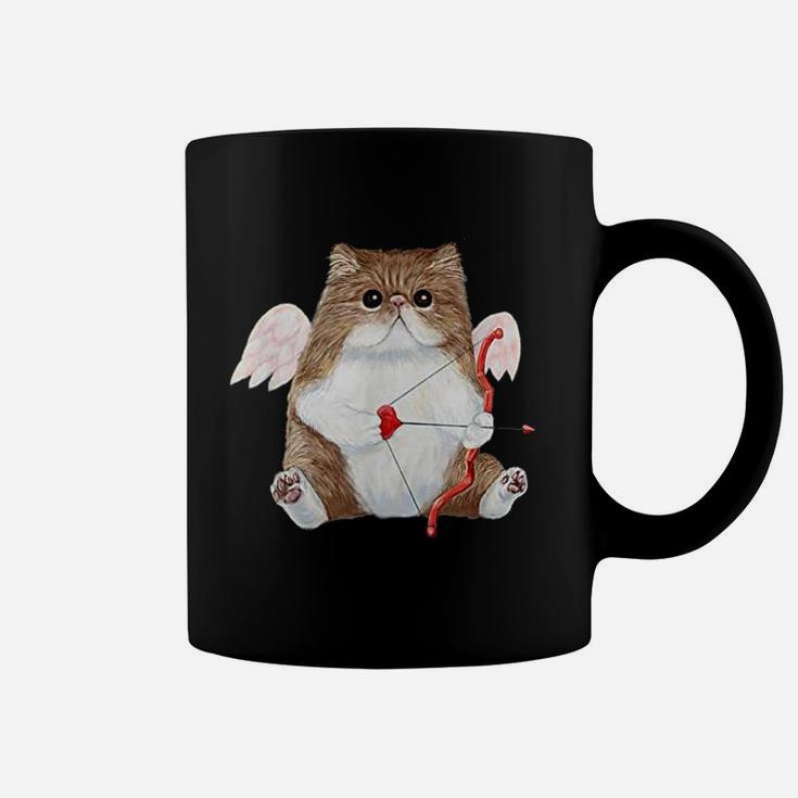 Valentines Day Cat Cupid Heart Coffee Mug