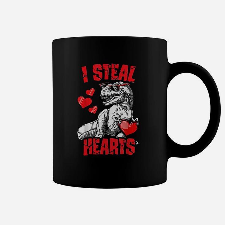Valentines Day Dinosaur T Rex Lover I Steal Hearts Coffee Mug