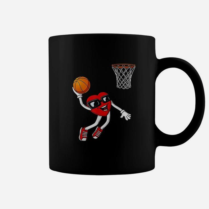 Valentines Day Heart Dunking Basketball Boys Girls Kids Gift Coffee Mug