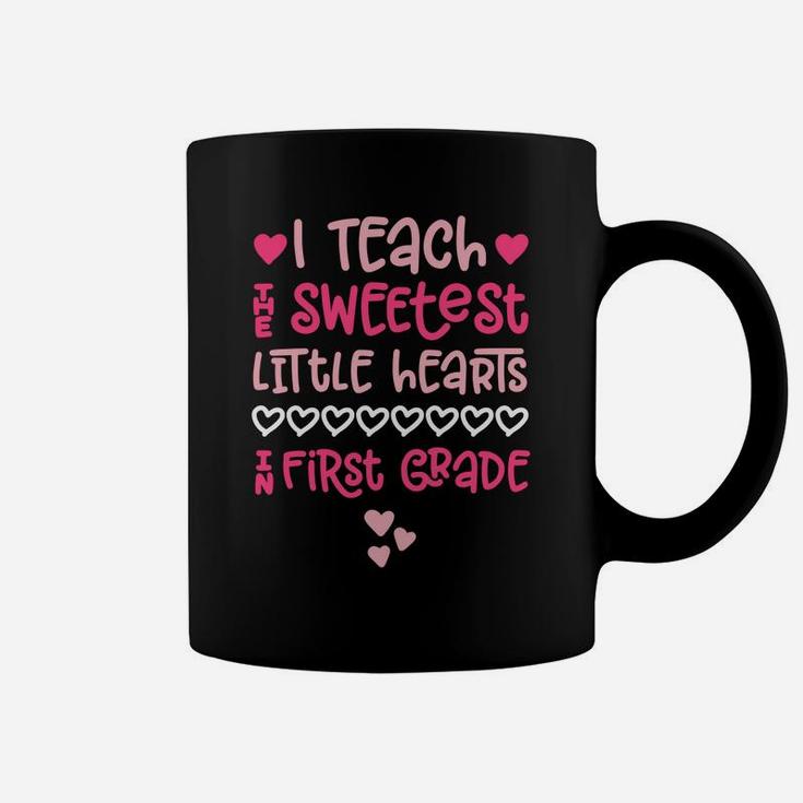 Valentines Day Teacher First Grade Cute Hearts Graphic Coffee Mug