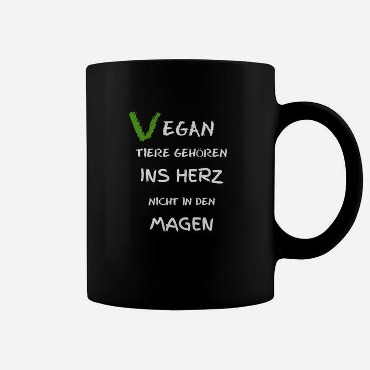 Veganes Message Tassen Tiere gehören ins Herz, nicht in den Magen