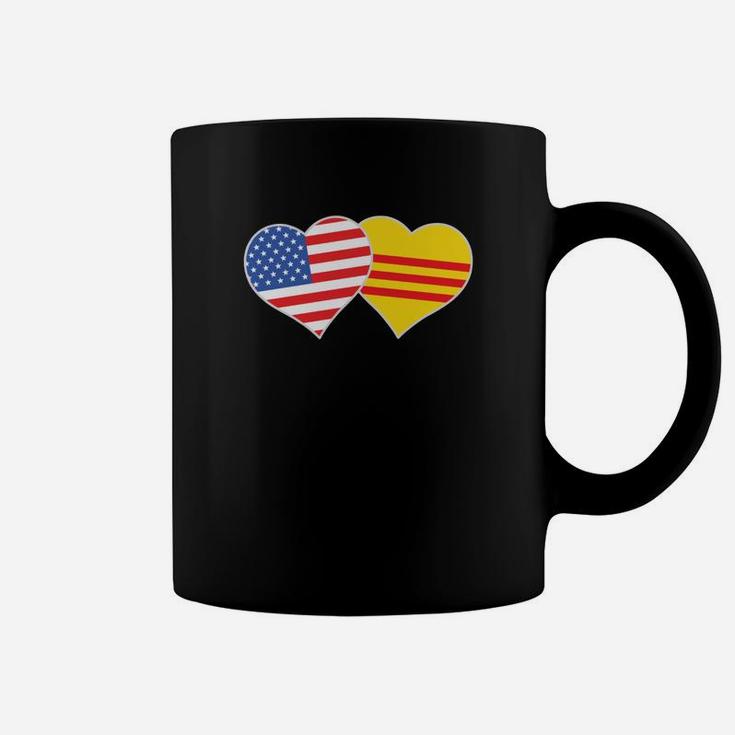 Vietnamese American Flag Usa South Vietnam Flag Heart Coffee Mug