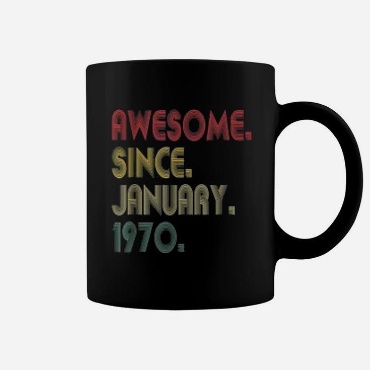 Vintage 51st Years Awesome Since January 1970 Birthday Gift  Coffee Mug