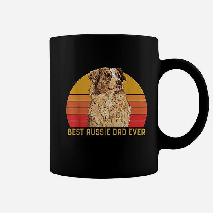 Vintage Best Aussie Dad Ever Papa Australian Shepherd Dog Coffee Mug
