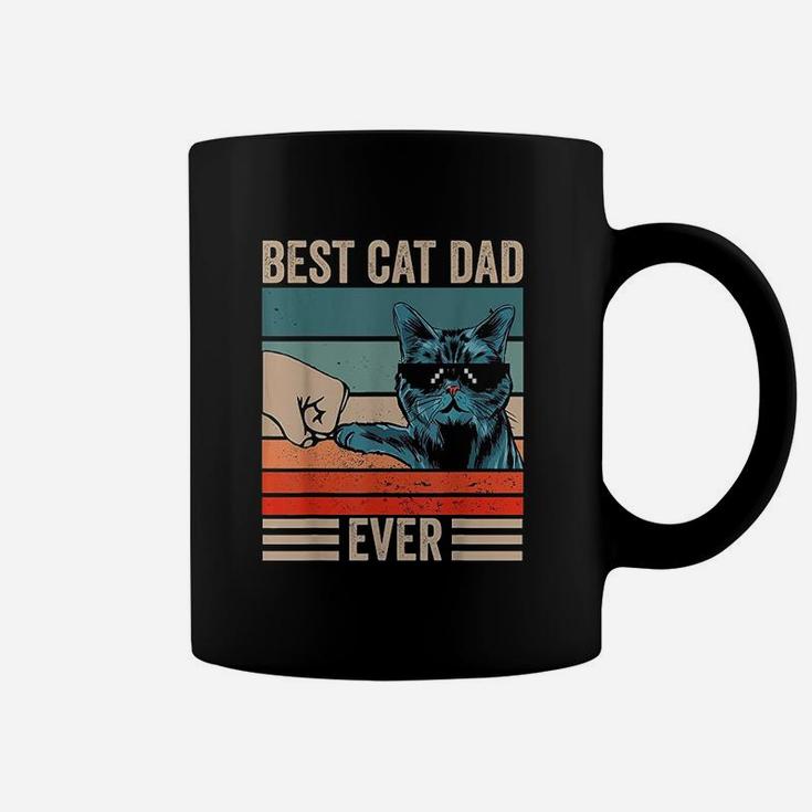 Vintage Best Cat Dad Ever Bump Fist Fathers Day Gifts Coffee Mug