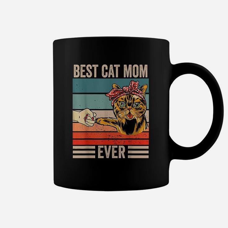 Vintage Best Cat Mom Ever Bump Fist Mothers Day Gifts Coffee Mug