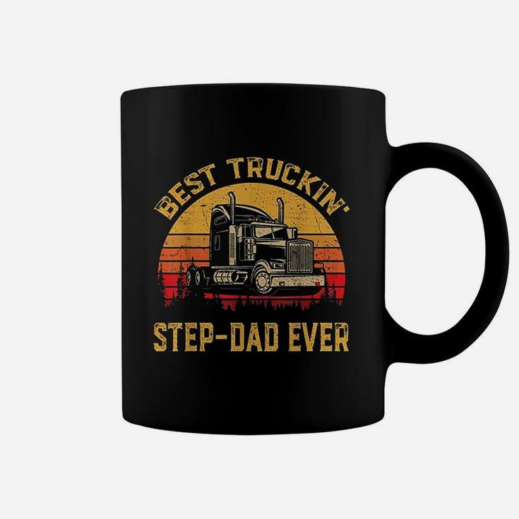 Vintage Best Truckin Stepdad Ever Retro Coffee Mug