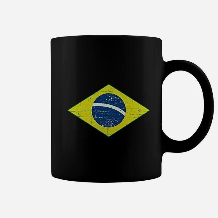 Vintage Brazil Flag Retro Style Brazilian Coffee Mug