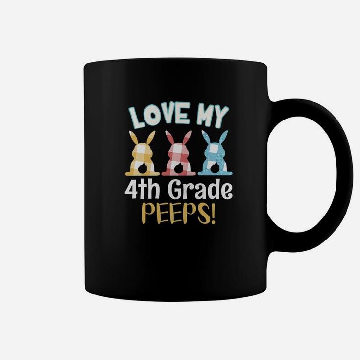 Vintage Bunny Rabbit Love My 4th Grade Peeps Teacher Coffee Mug