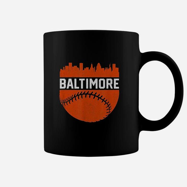Vintage Downtown Baltimore Skyline Baseball Coffee Mug