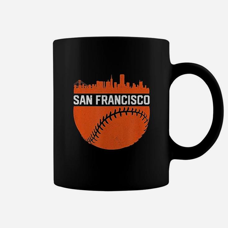 Vintage Downtown San Francisco Skyline Baseball Coffee Mug
