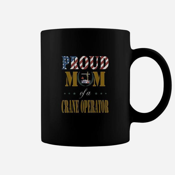 Vintage Flag American Proud Mom Of A Crane Operator Lovers Coffee Mug