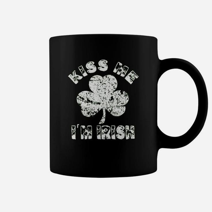 Vintage Kiss Me I Am Irish Shamrock Coffee Mug
