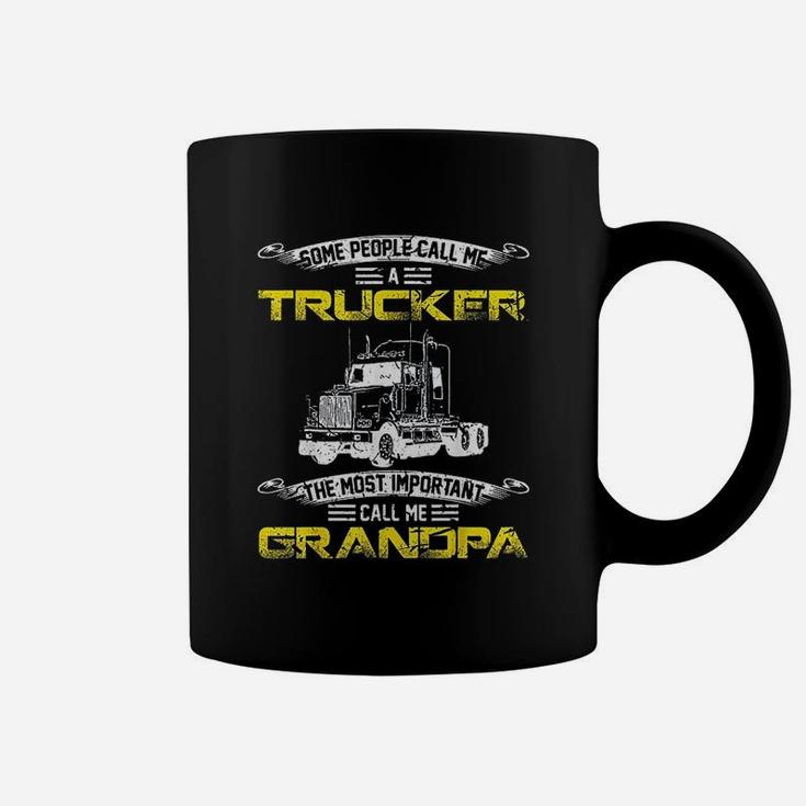 Vintage Most Important Call Me Grandpa Funny Trucker Daddy Coffee Mug