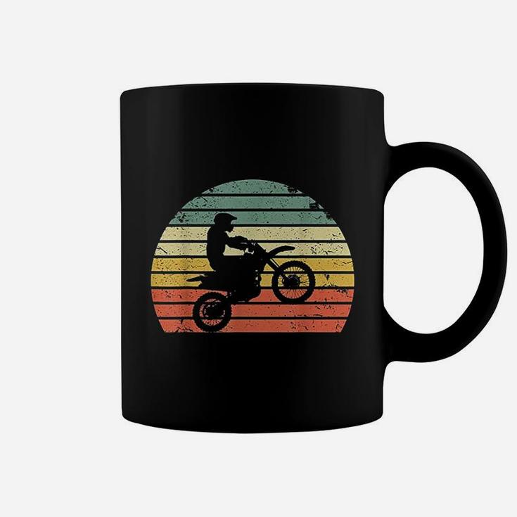 Vintage Motocross Dirt Bike Silhouette Retro Dirt Bike Coffee Mug
