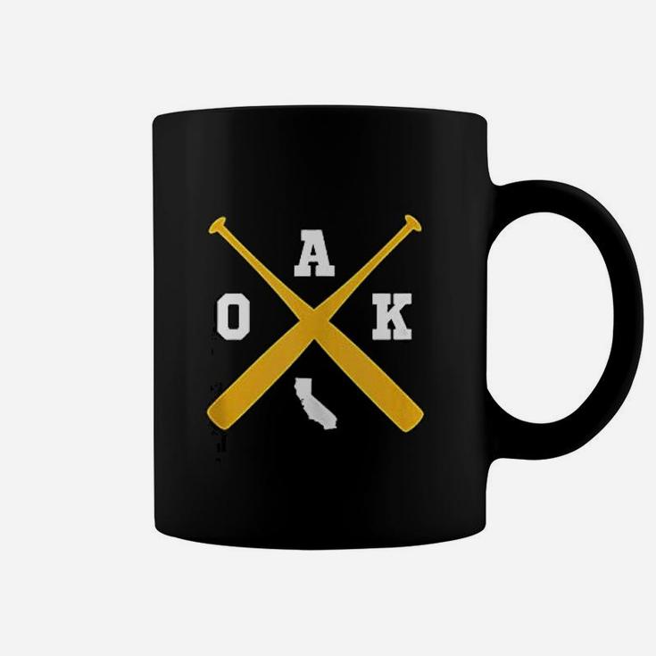 Vintage Oakland Baseball Bats Oak State Outline Coffee Mug