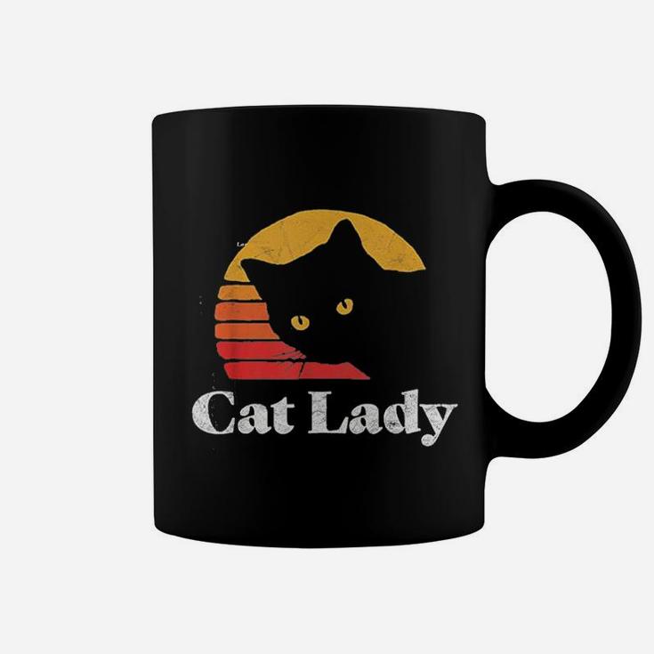 Vintage Retro Style Cat Lady 80s Coffee Mug