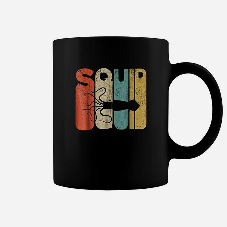 Vintage Style Squid Silhouette Coffee Mug