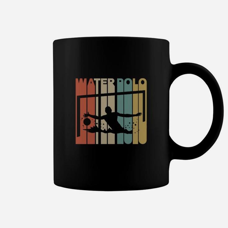 Vintage Style Water Polo Silhouette Coffee Mug