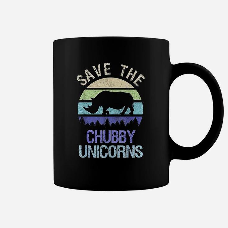 Vintage Sunset Save The Chubby Unicorns Fat Rhino Gift Coffee Mug